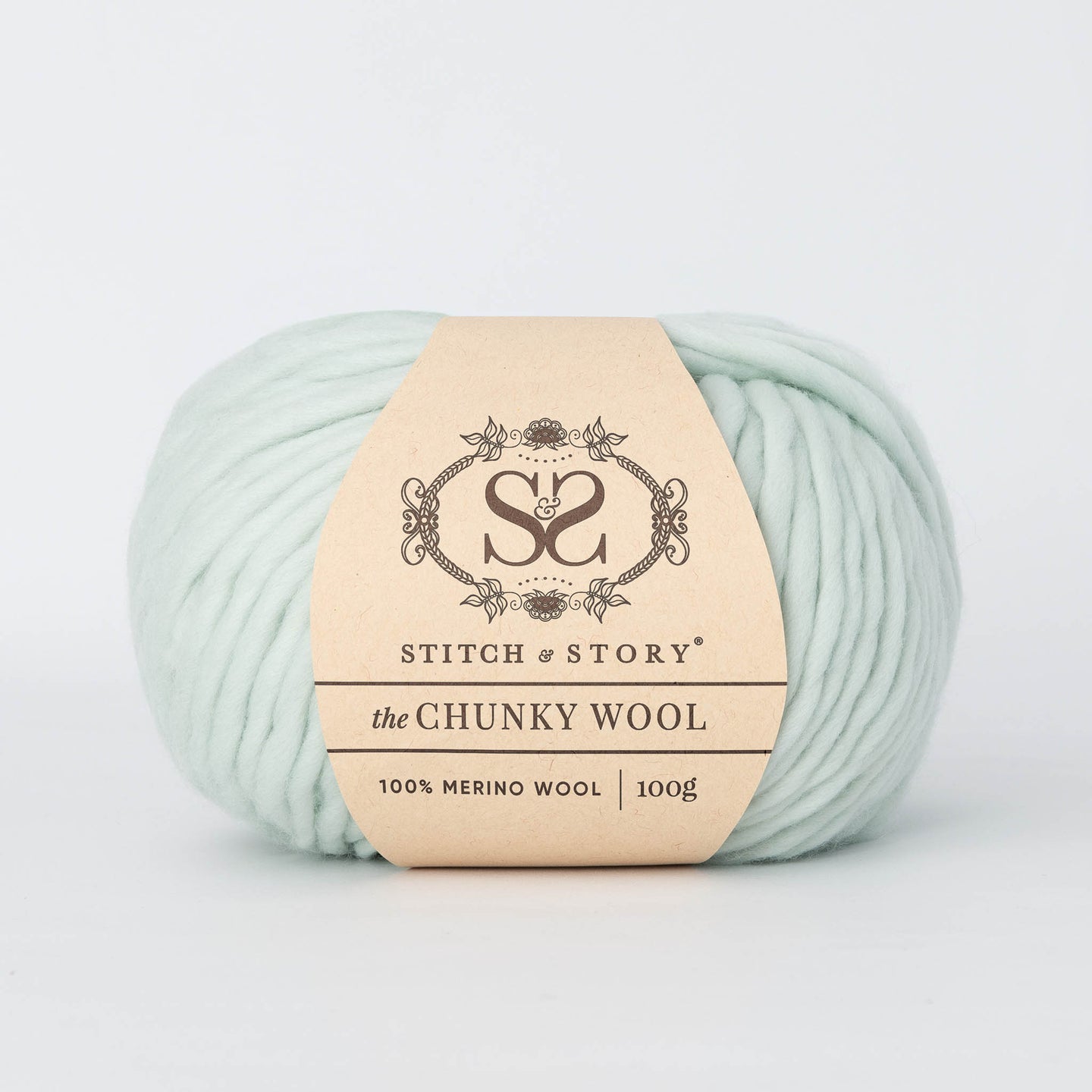 Stitch & Story 100% Merino Wool The Chunky Wool in Iced mint