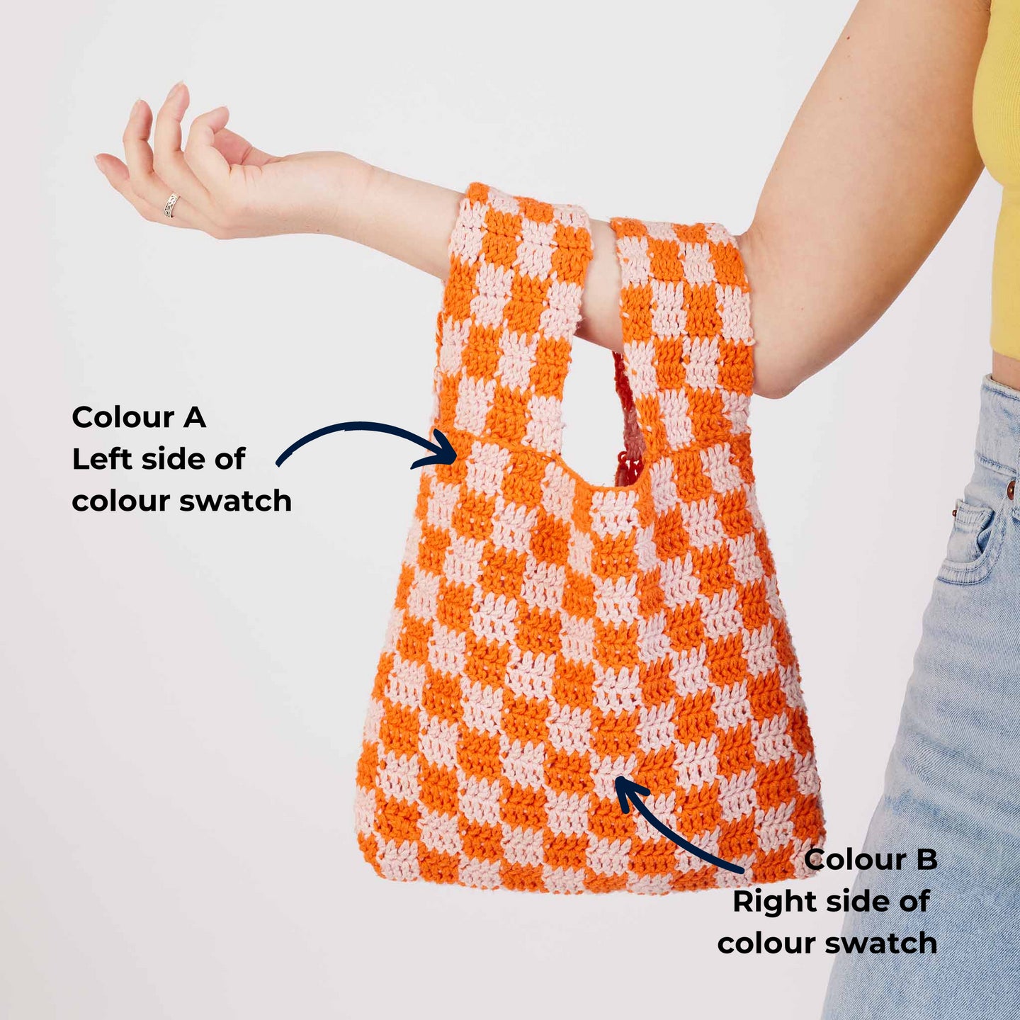 Clovelly Checkered Shopping Bag Crochet Kit