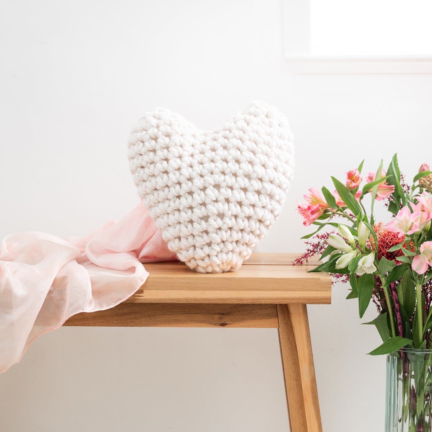 Love Me Heart Cushion Crochet Kit