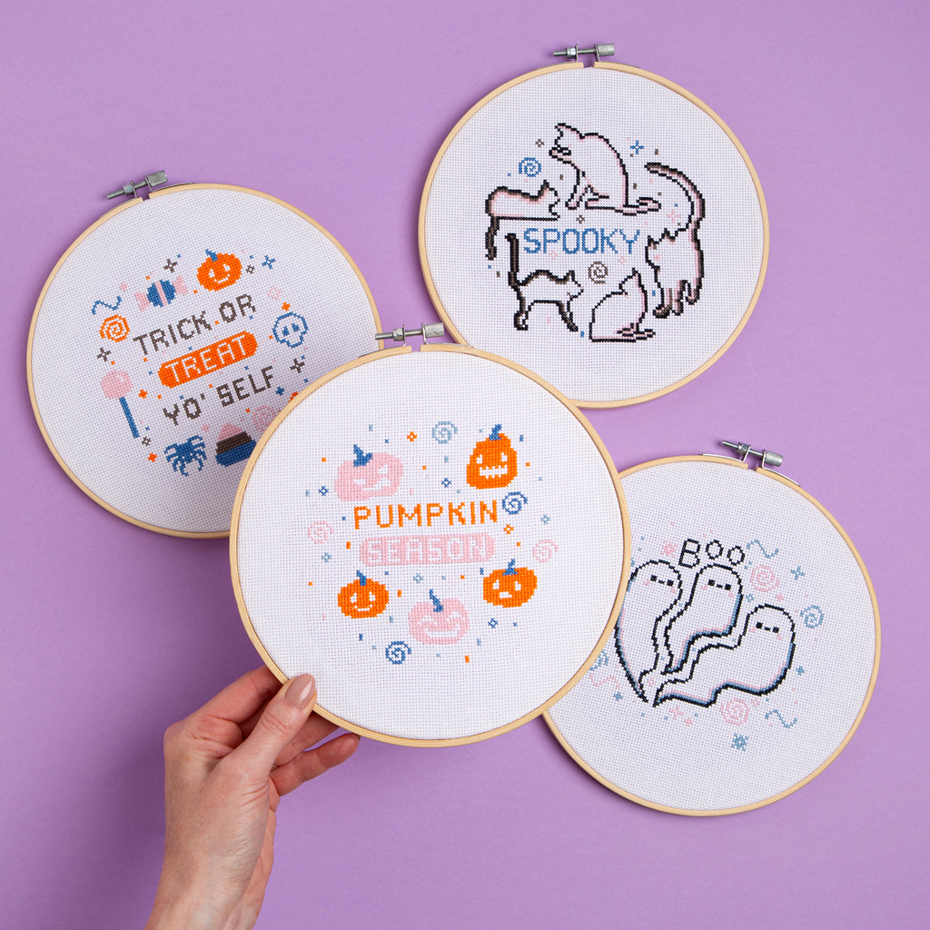 Pumpkin Season Halloween Cross Stitch Kit | Stitch & Story