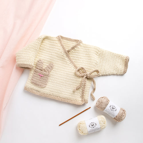 Kali Bunny Baby Cardigan Crochet Kit