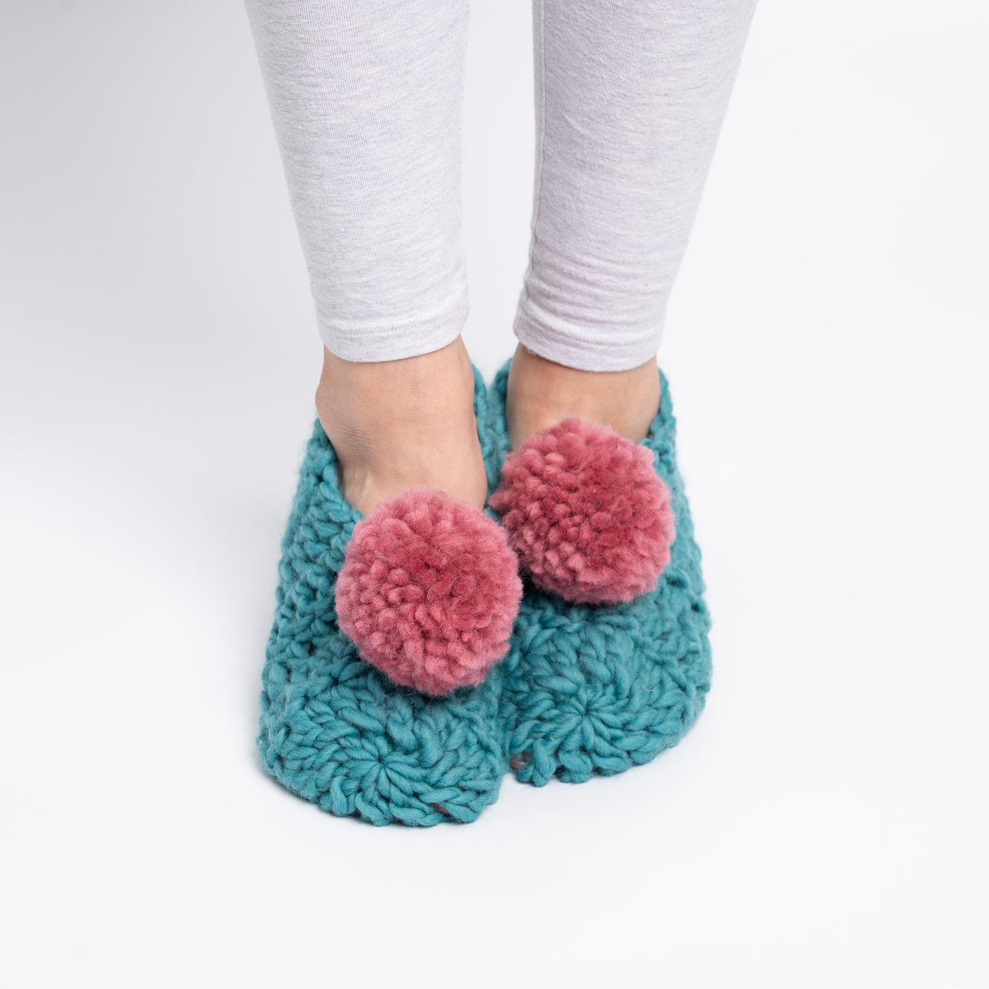 Mae Pom Slippers Crochet Kit