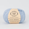 Front on shot of Stitch & story's 100% merino wool Lil' Merino's Baby Blue
