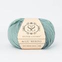Front on shot of Stitch & story's 100% merino wool Lil' Merino's Soft Teal