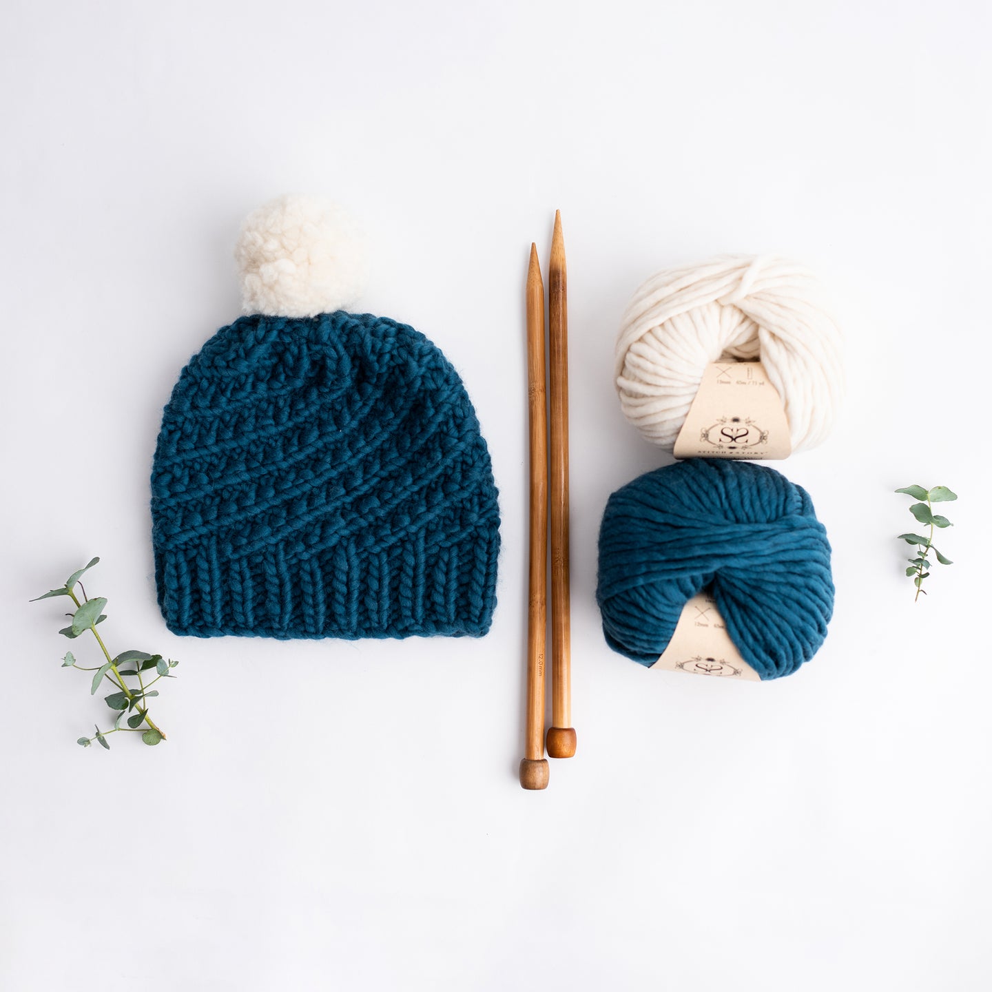 Luca Pom Hat | Beginner Chunky Knitting Kit | Stitch & Story