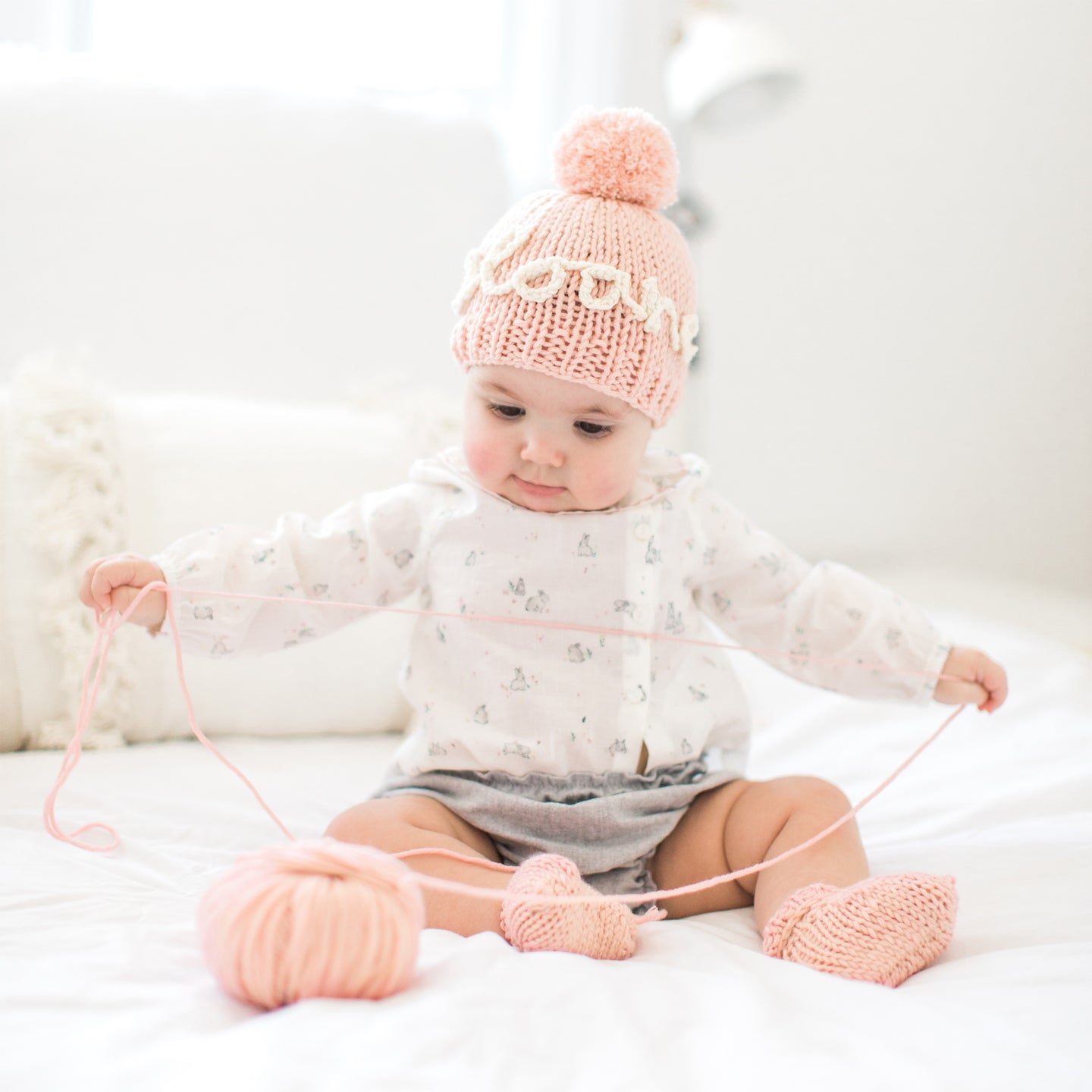 Personalized knit hat baby discount