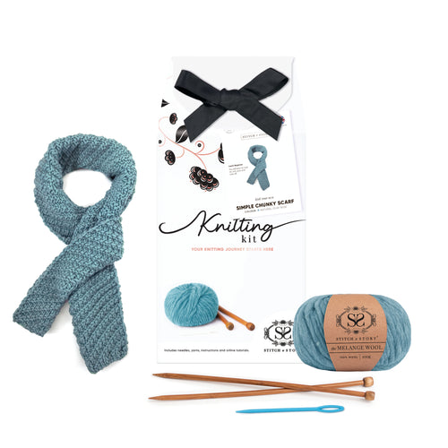 Melange Kit - Chunky Simple Scarf Knitting Kit