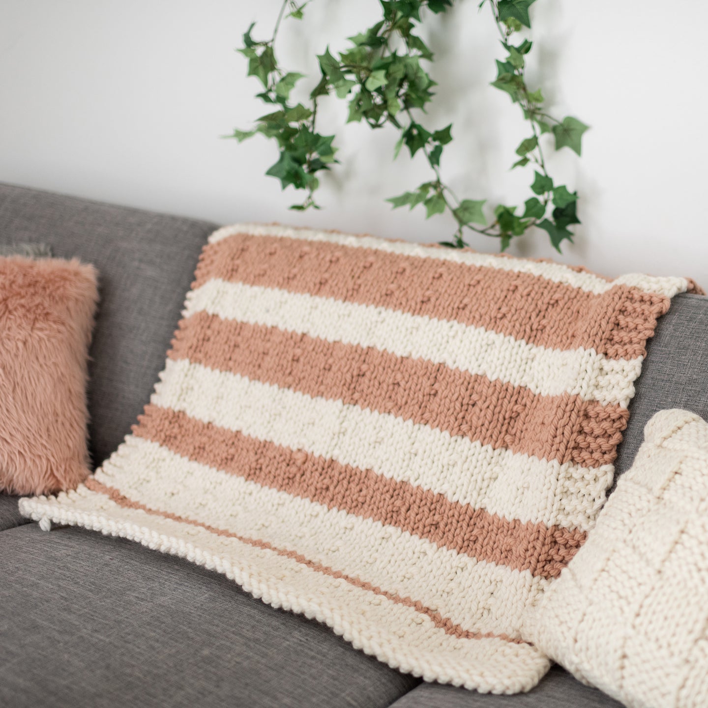 Settee Rug With Pattern Stripey Settee Throw Knitting Kit | Stitch & Story