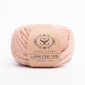 Front on photo showing the 100% Wool Super Chunky yarn The Homestead yarn from Stitch & Story in Pink Peony