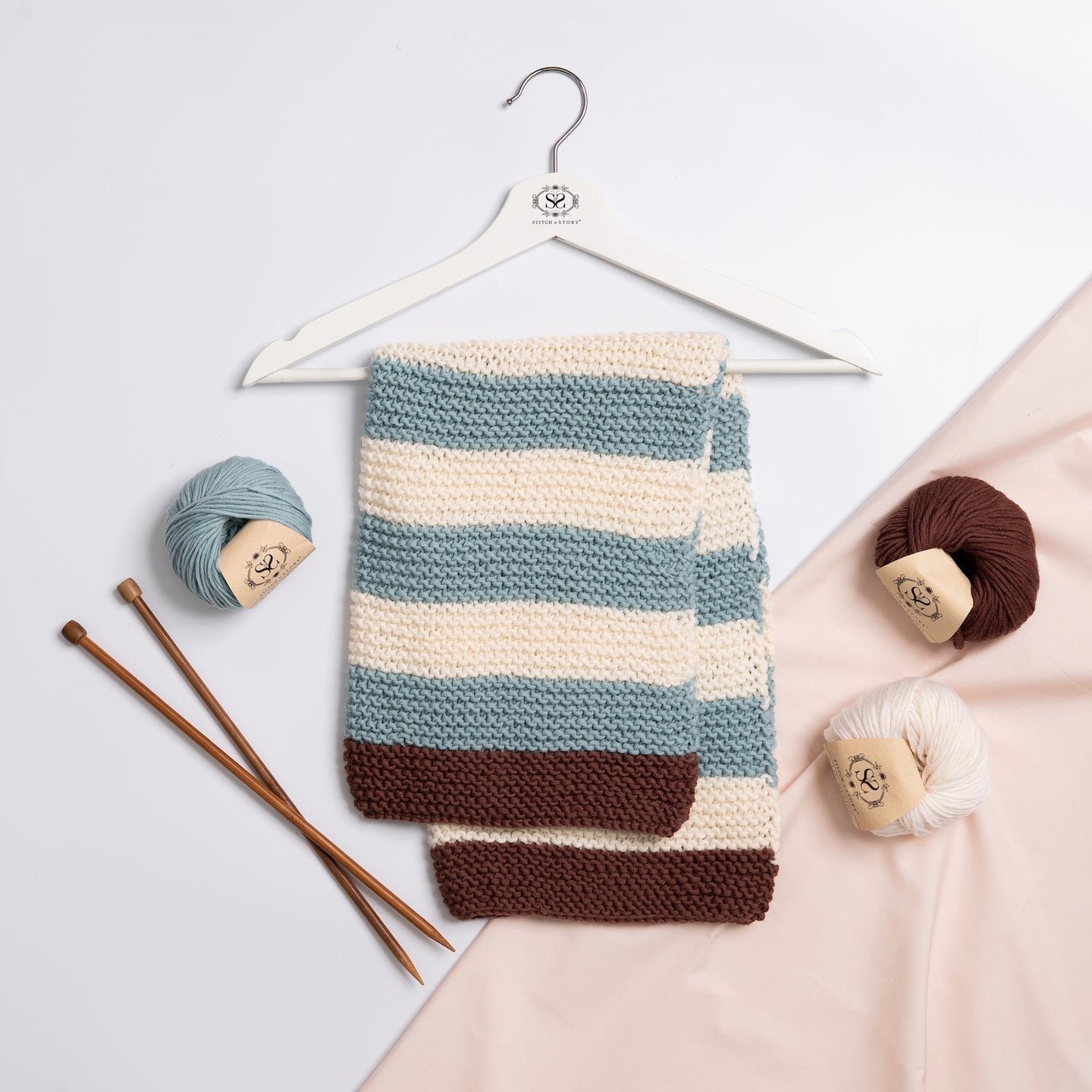 Stripy Beginner Blankie Knitting Kit