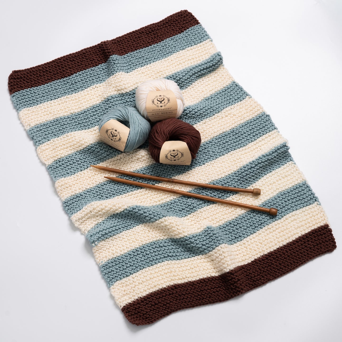 Stripy Beginner Blankie Knitting Kit