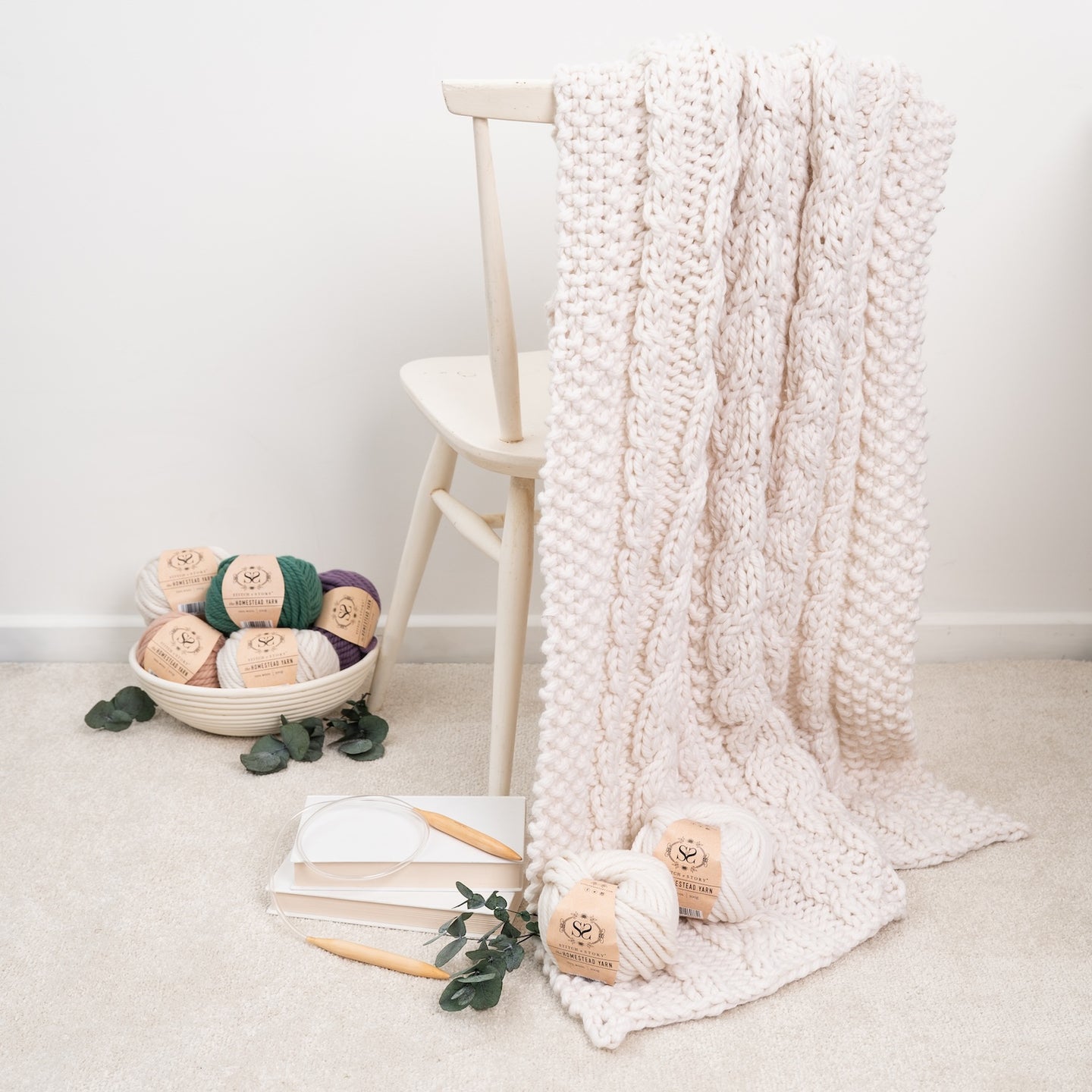 Cabin Blanket Knitting Kit