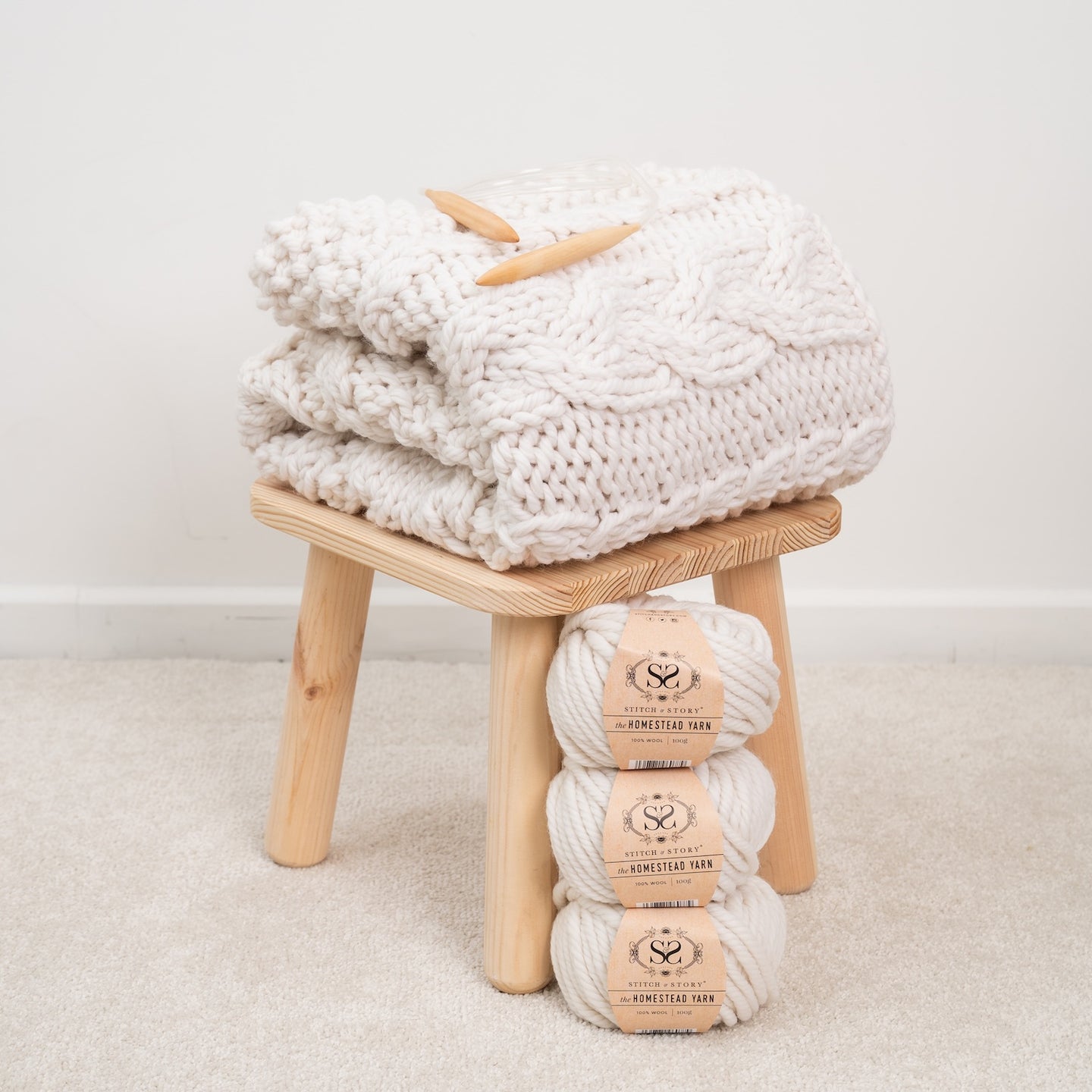 Cabin Blanket Knitting Kit