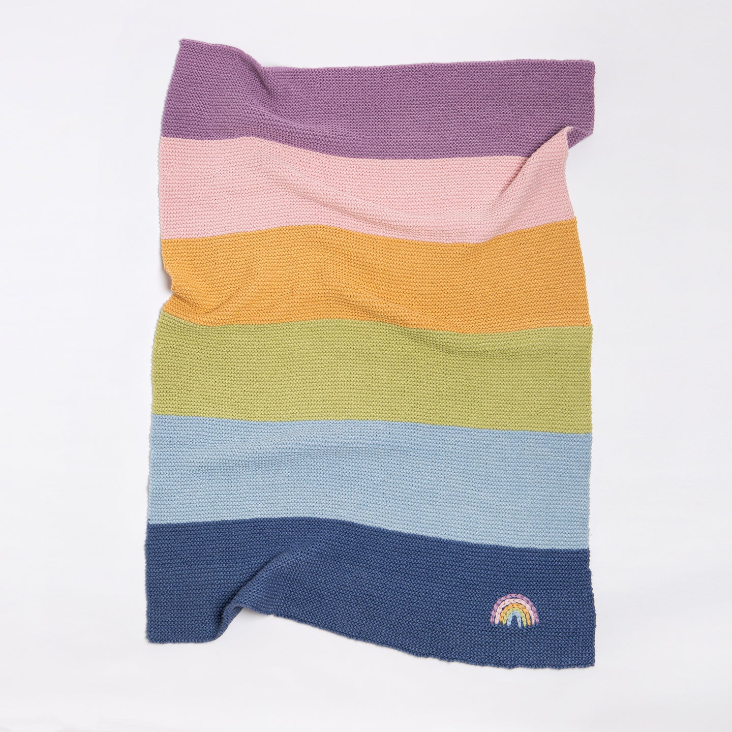 Rainbow Striped Blanket Knitting Kit