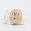 A photo showing a ball of stitch & story 100% roving acrylic super chunky yarn Jolie Yarn in 100g balls, in Pastel Rainbow