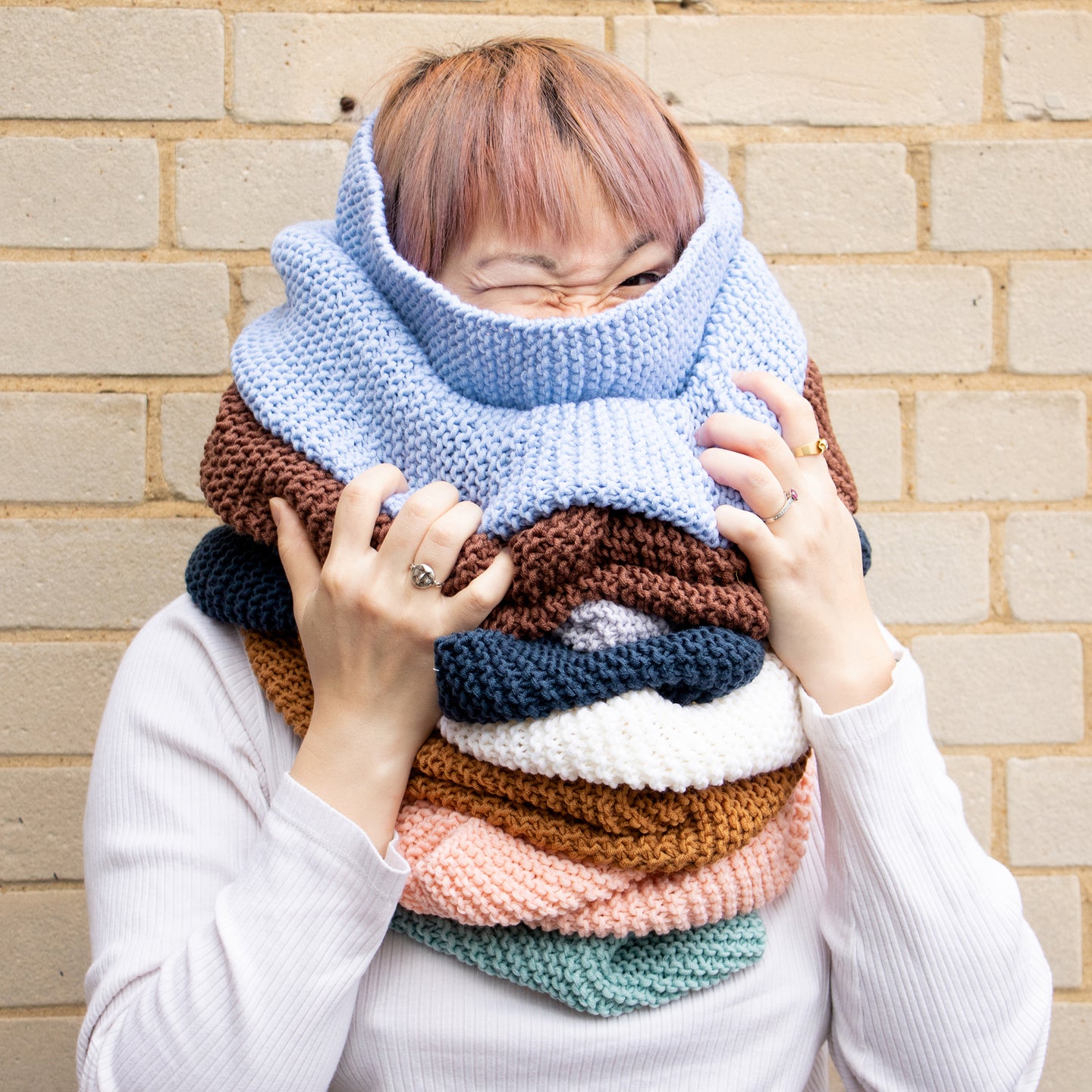 Sage Snood Beginner Knitting Kit