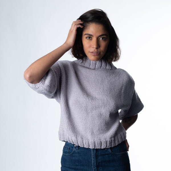 Bell sleeve mock hotsell neck sweater
