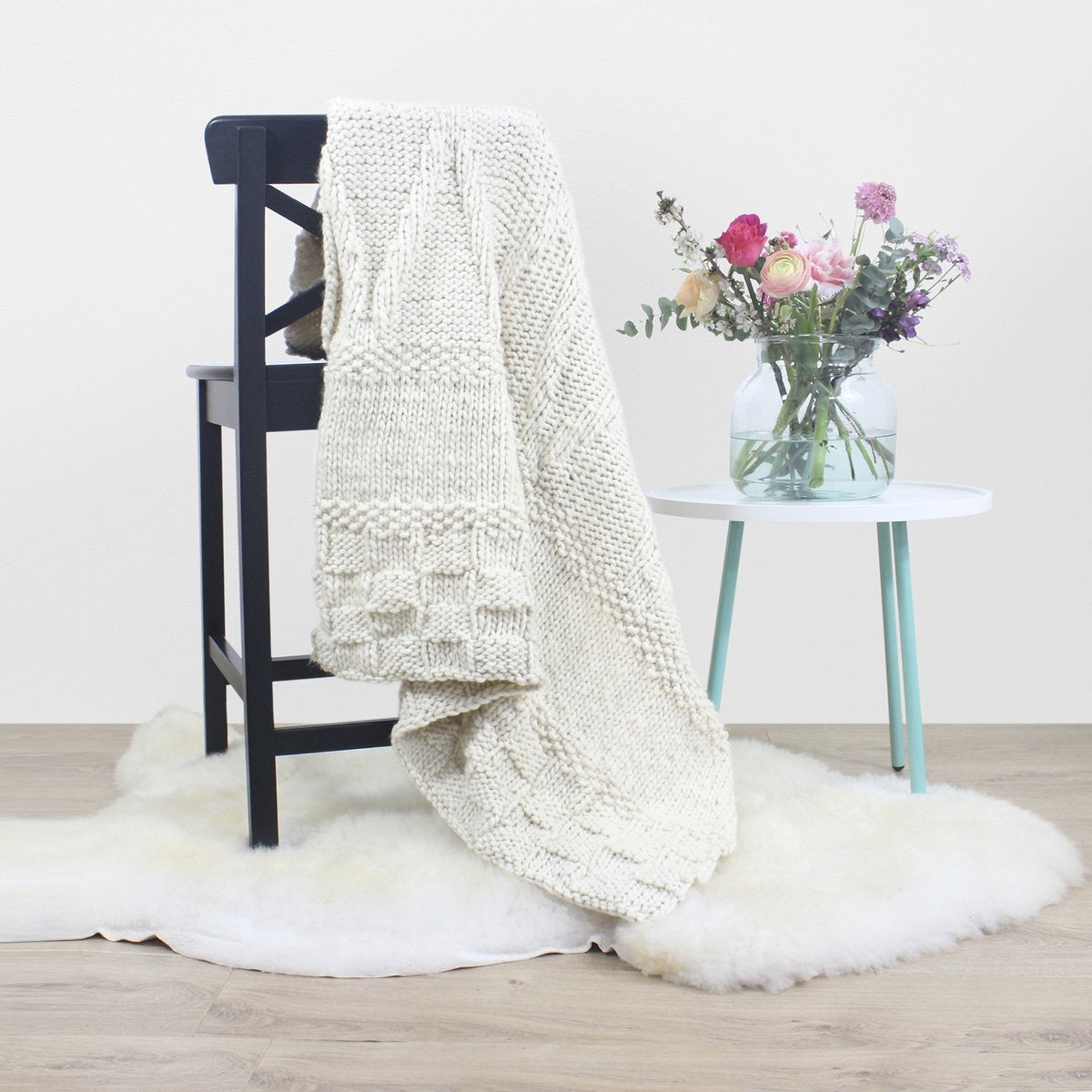 Bounty Throw Knitting Kit Chunky Wool Stitch Story