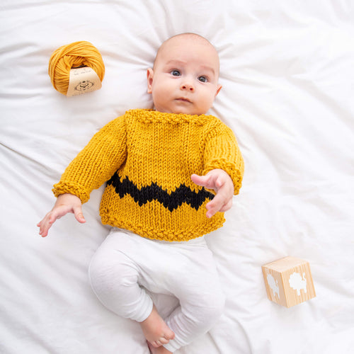 Peanuts: Charlie Brown Baby Sweater Knitting Kit