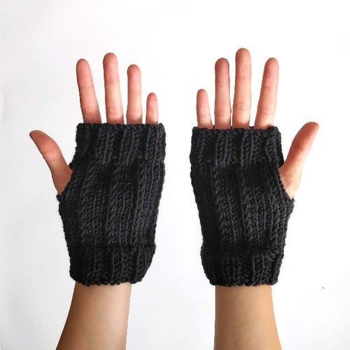 Fingerless Striped Wrist Warmers Downloadable Pattern