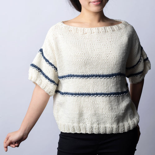 Striped Boat Neck Top Knitting Kit