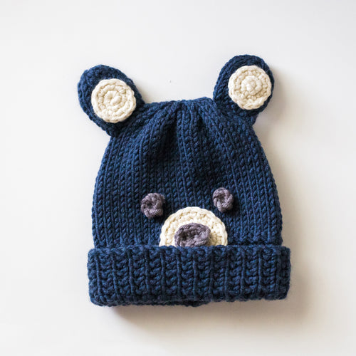 Woodlands Bear Baby Hat Downloadable Pattern