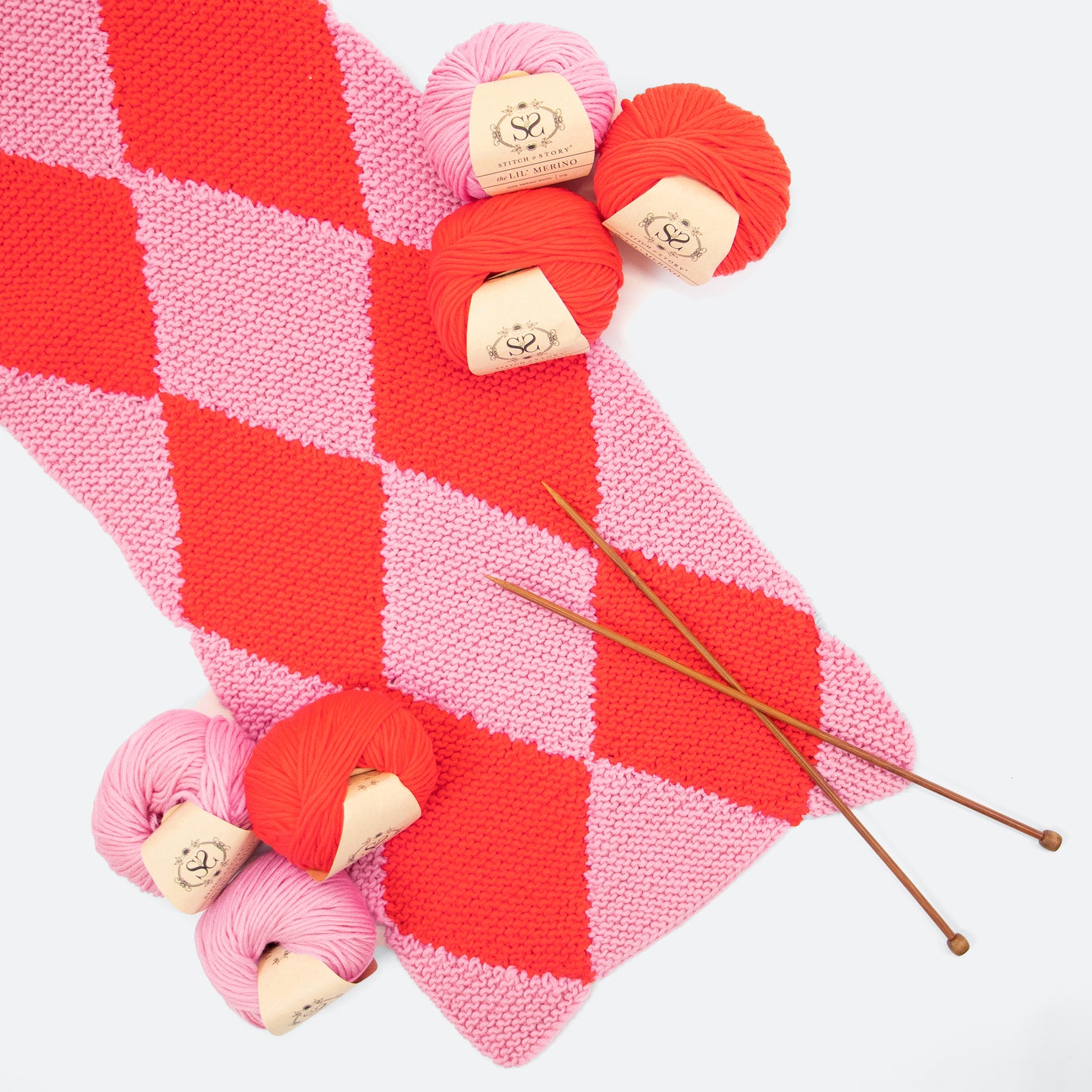 Calan Diamond Scarf Knitting Kit