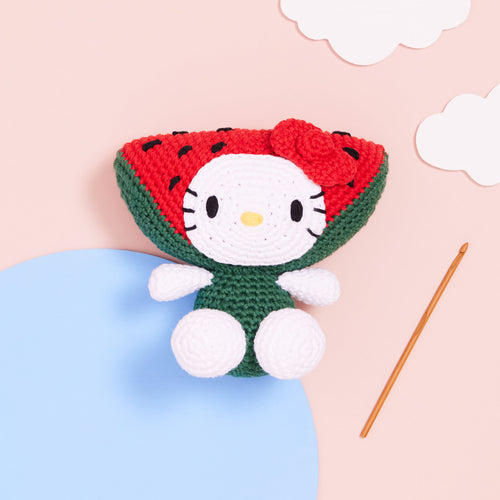 Hello Kitty Watermelon Amigurumi Crochet Kit