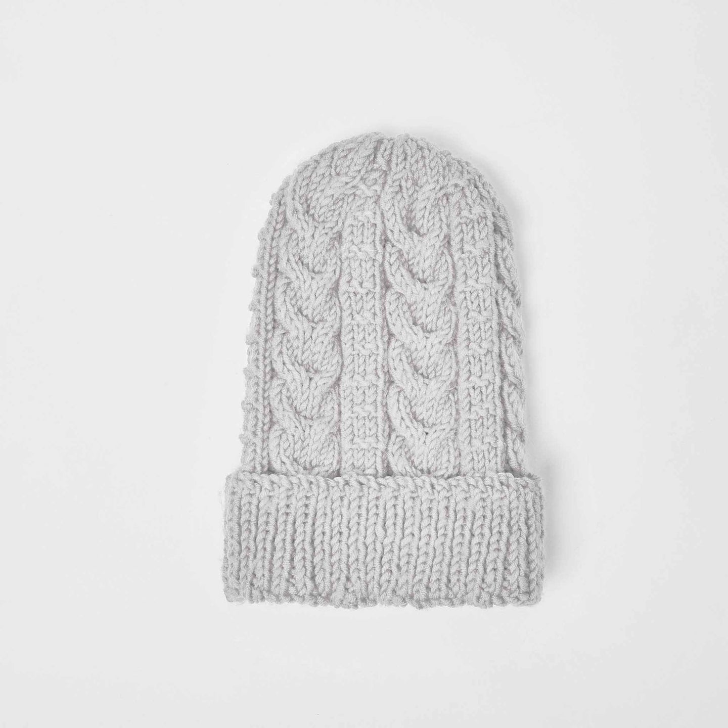Kuyou Knitted Beanie Hat With Peak & Flower - Winter Acrylic Stretchy Cap For Men & Women (One Size, White)