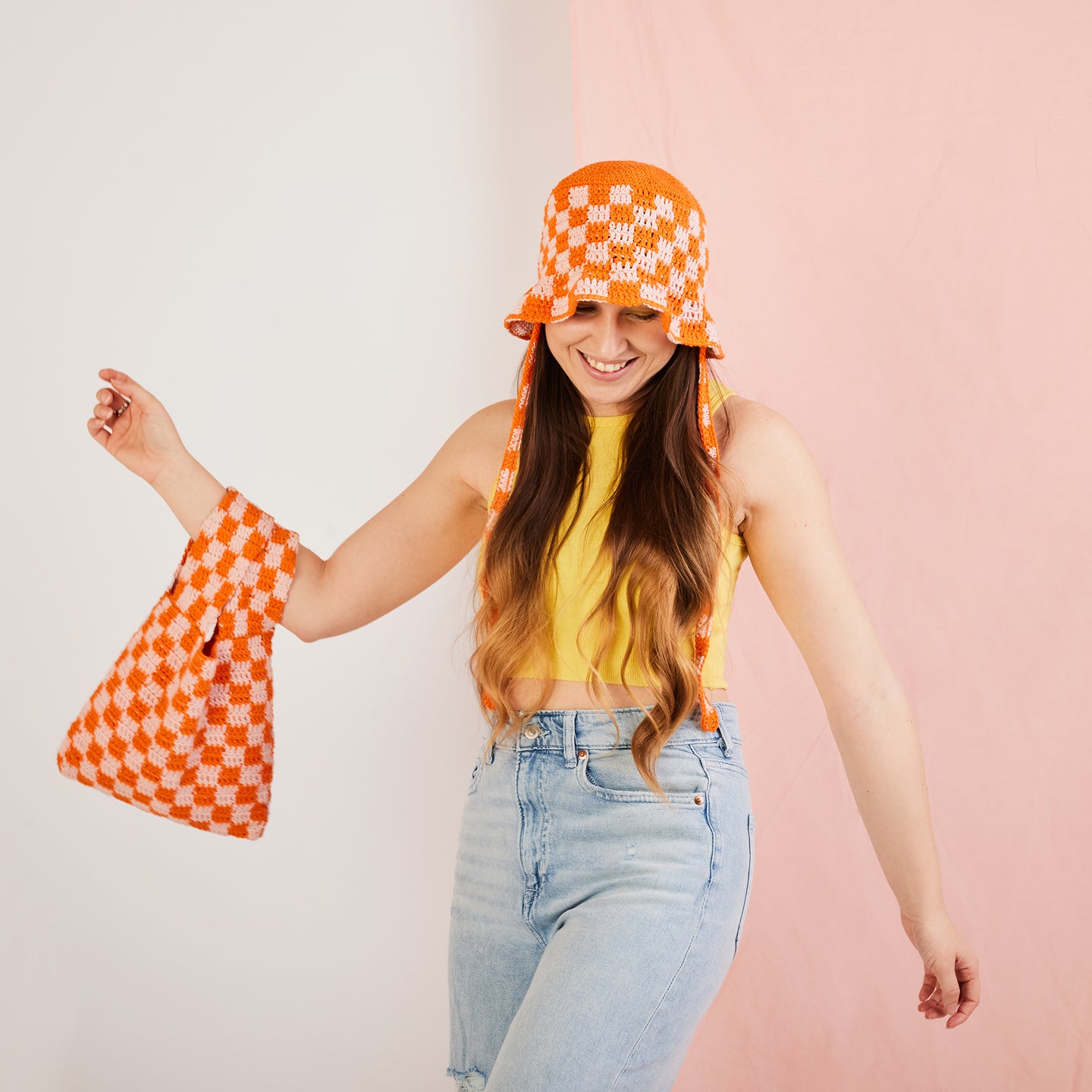 Pawley Checkered Bucket Hat Crochet Kit