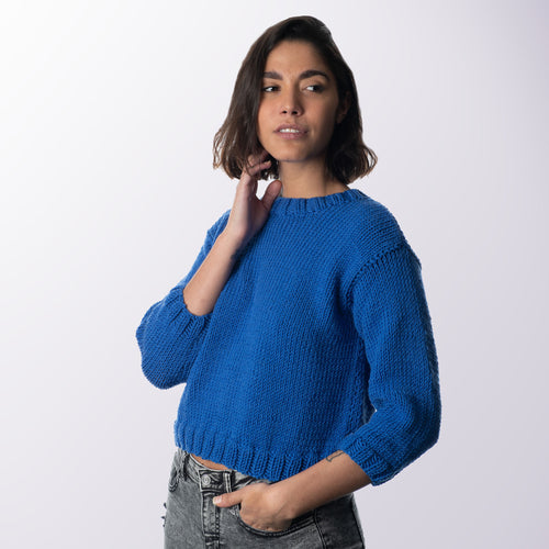 Cara Mid-Sleeve Sweater Knitting Kit