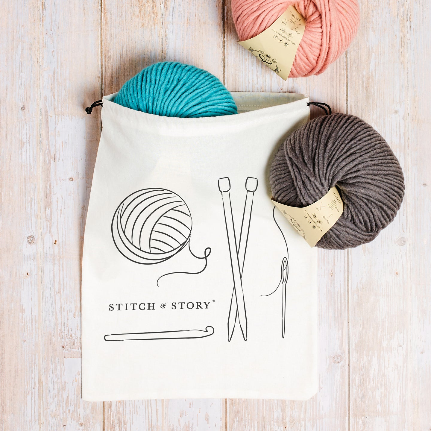 Stitch & Story Cotton Project Bag