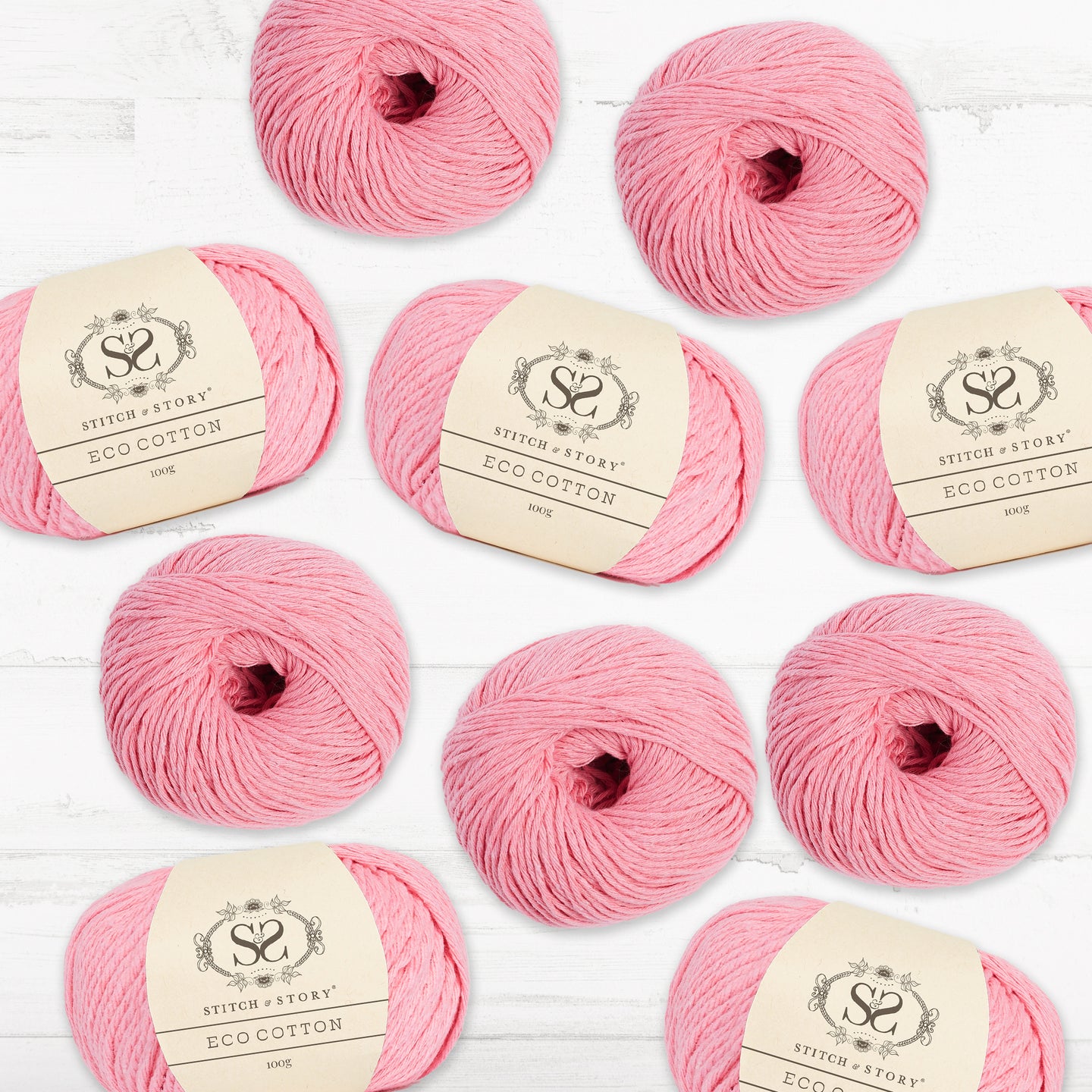 Pack of 10 Eco Cotton 100g balls - 20% DISCOUNT