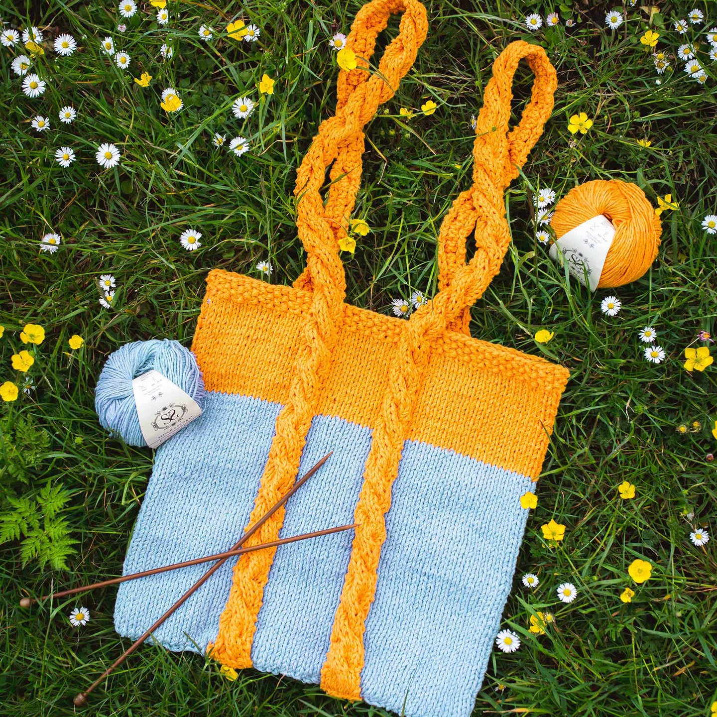 Pentle Cable Handle Tote Bag Downloadable Pattern