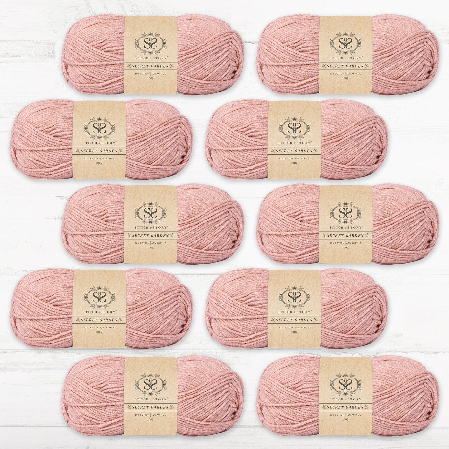 Pack of 10 Secret Garden Yarn DK 100g balls