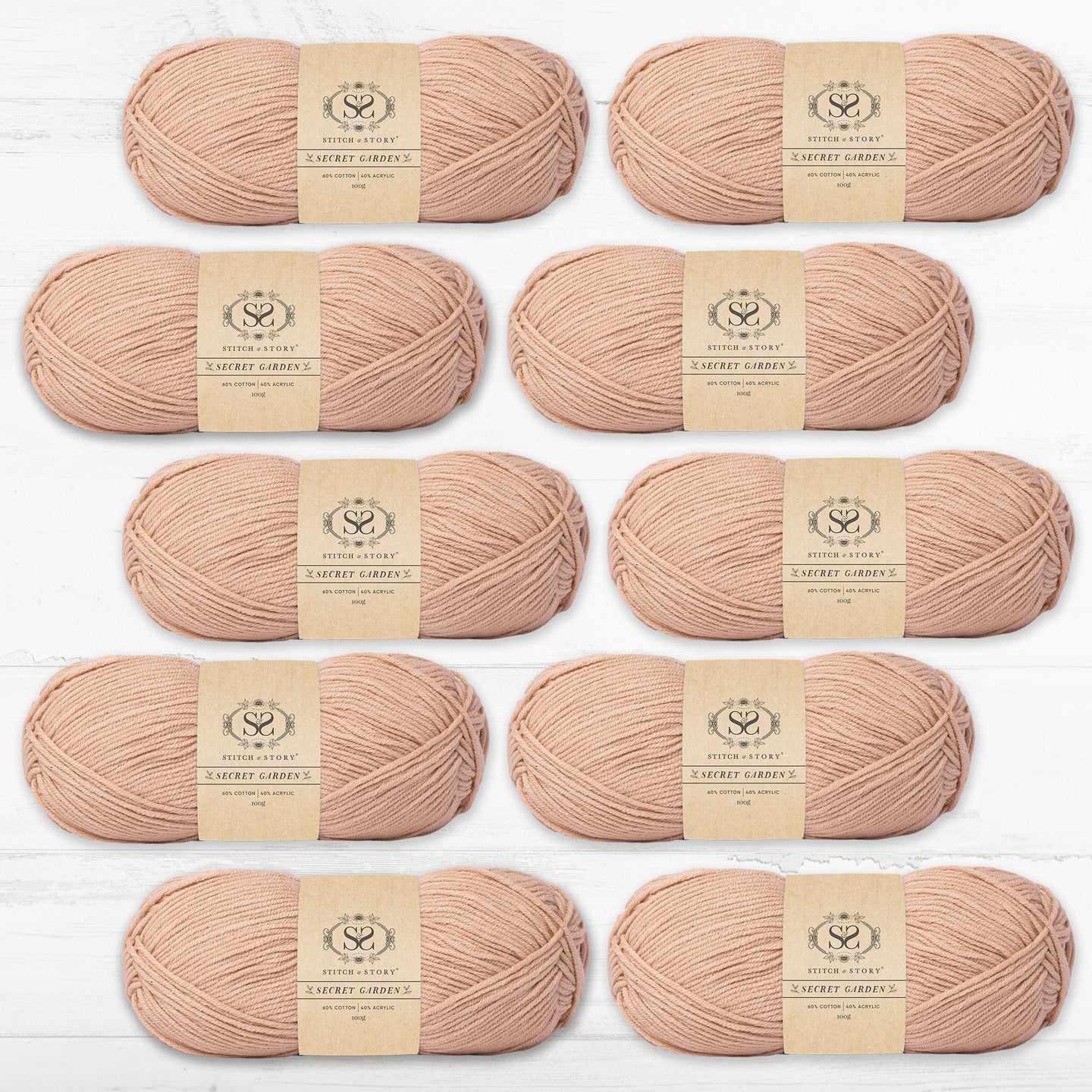Pack of 10 Secret Garden Yarn DK 100g balls