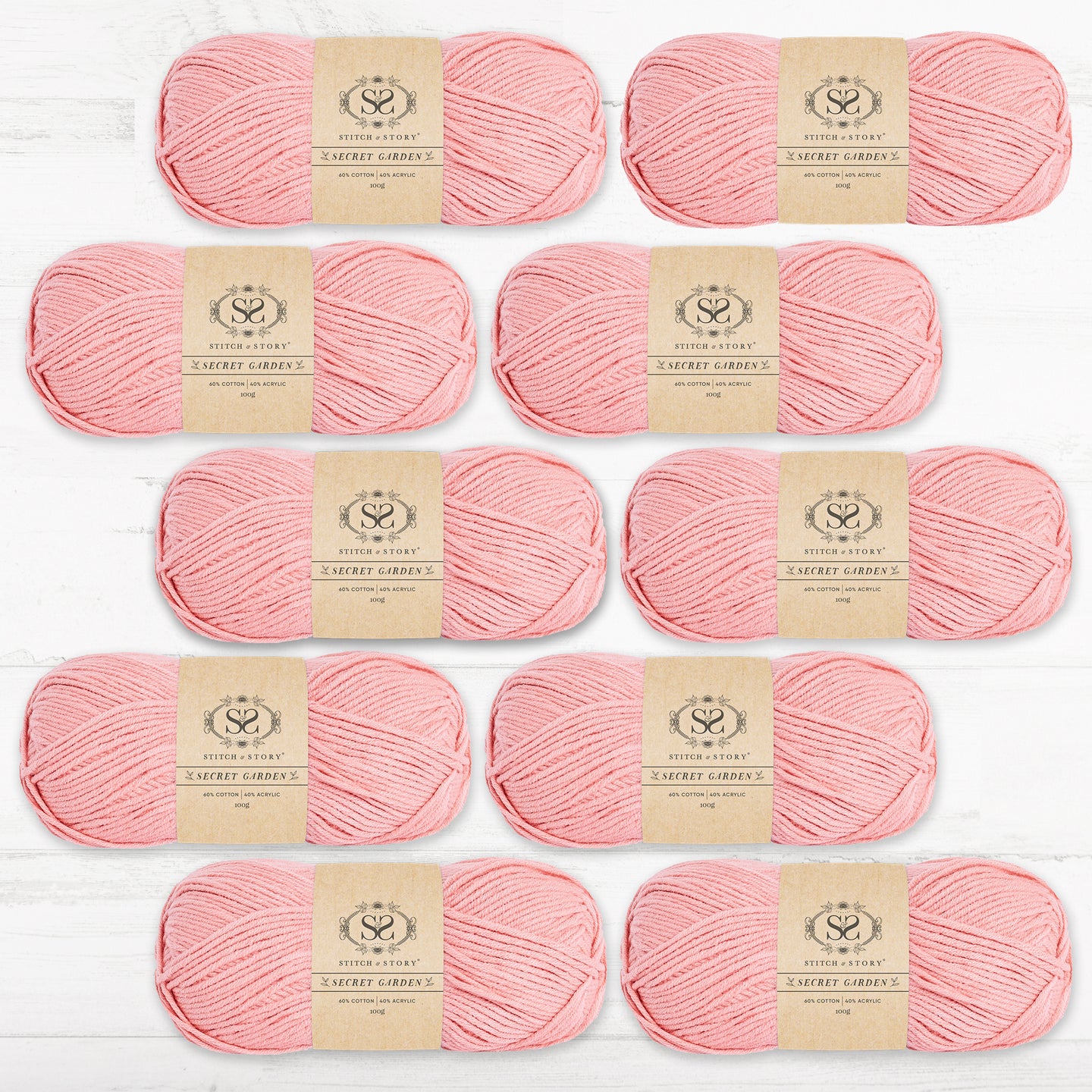 Pack of 10 Secret Garden Yarn DK 100g balls
