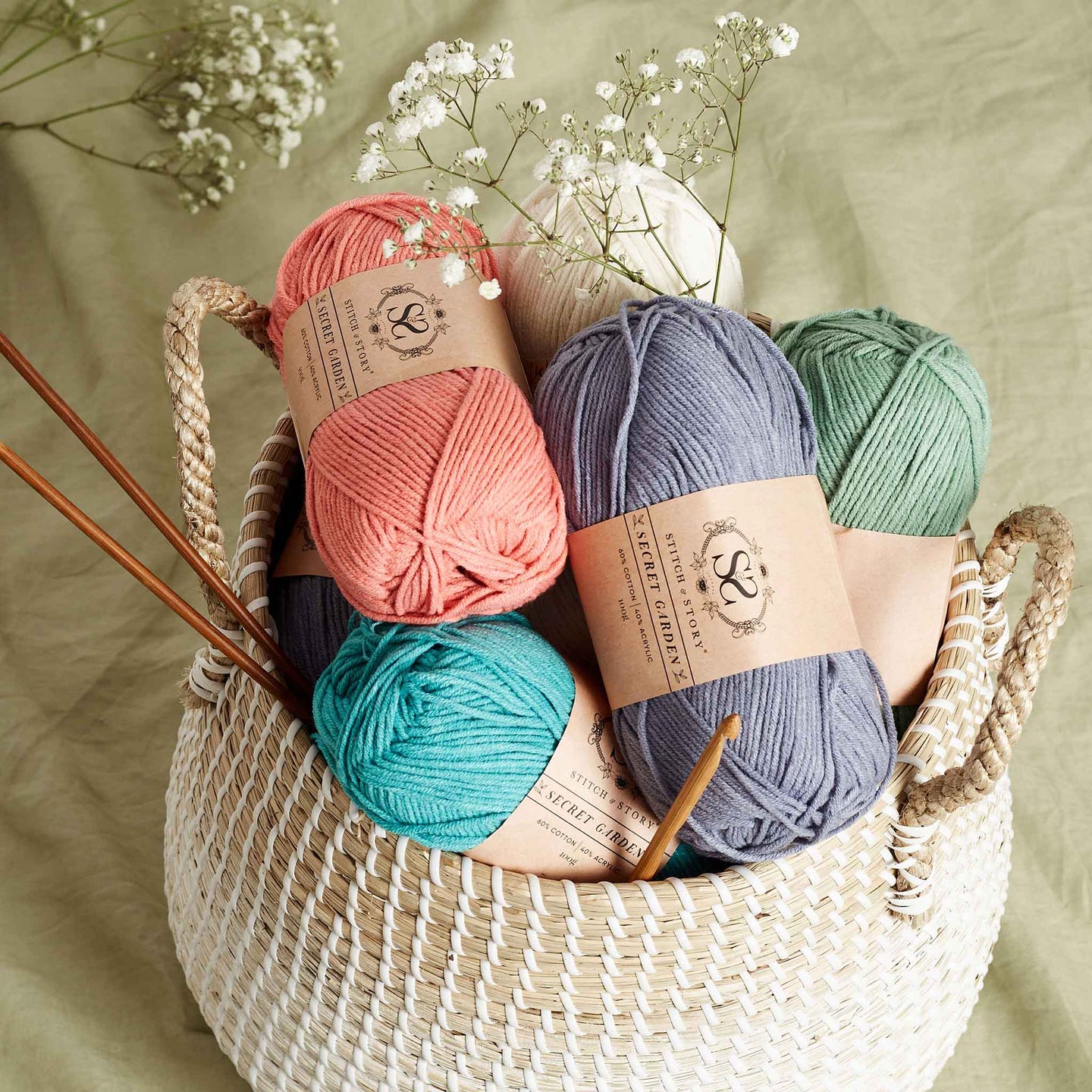 Pack of 10 Secret Garden Yarn DK 100g balls