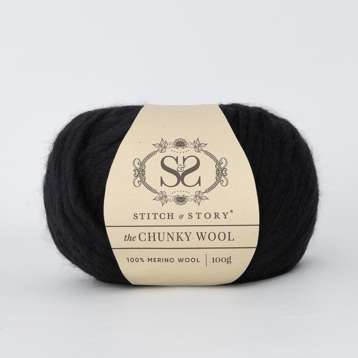 Stitch & Story 100% Merino Wool The Chunky Wool in star black