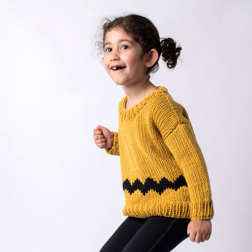 Peanuts: Charlie Brown Kids Sweater Knitting Kit